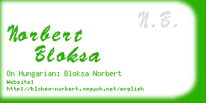 norbert bloksa business card